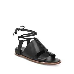 VINCE. Womens Black Forster Round Toe Wedge Leather Gladiator Sandles 5 M
